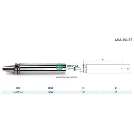 Заготовка ISO40 MAS403 BT D63x250 PAGNONI 340ST263