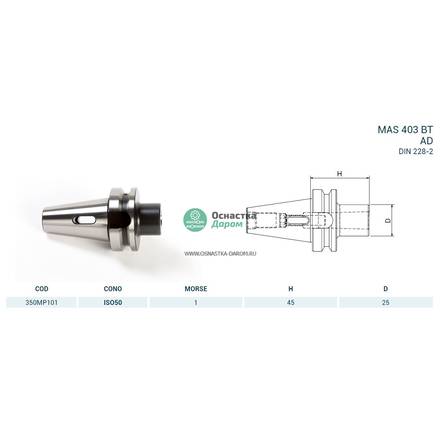 Оправка ISO50 MAS403BT H45 CM1 PUNTE PAGNONI 350MP101